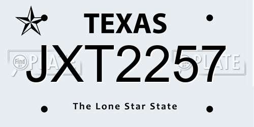 JXT2257 Texas License Plate