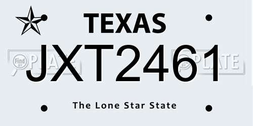 JXT2461 Texas License Plate