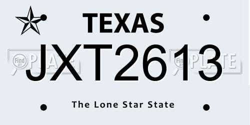JXT2613 Texas License Plate
