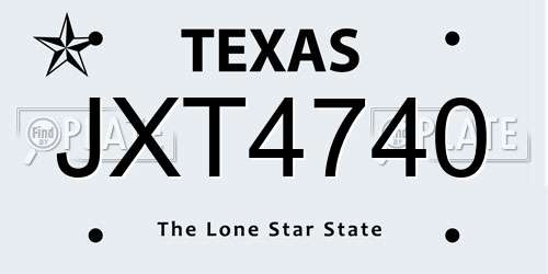 JXT4740 Texas License Plate
