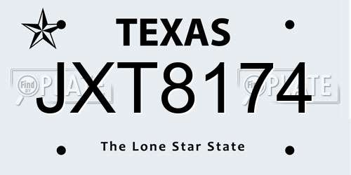 JXT8174 Texas License Plate