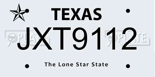 JXT9112 Texas License Plate
