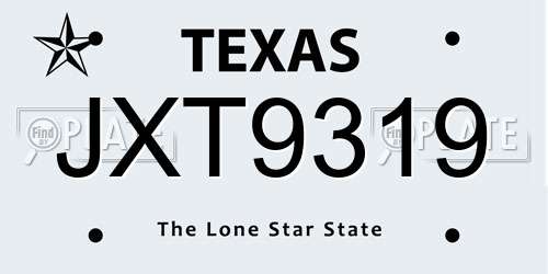 JXT9319 Texas License Plate