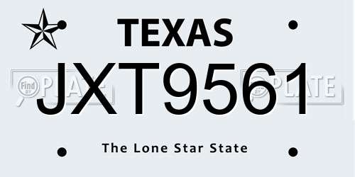 JXT9561 Texas License Plate