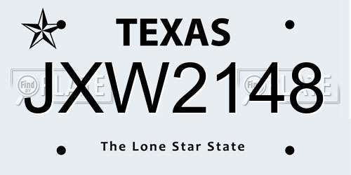 JXW2148 Texas License Plate
