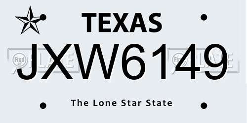 JXW6149 Texas License Plate