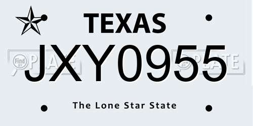 JXY0955 Texas License Plate