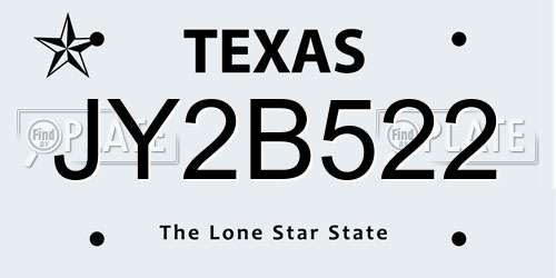 JY2B522 Texas License Plate