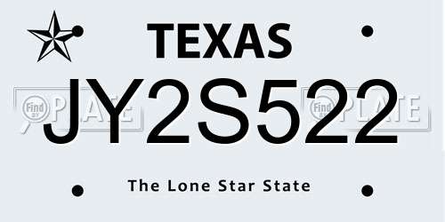 JY2S522 Texas License Plate