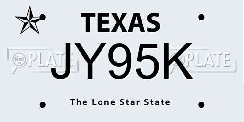 JY95K Texas License Plate