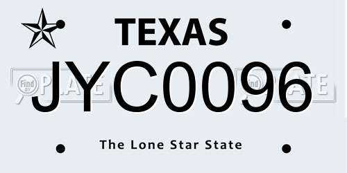 JYC0096 Texas License Plate