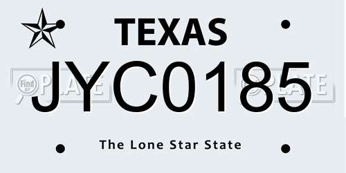 JYC0185 Texas License Plate