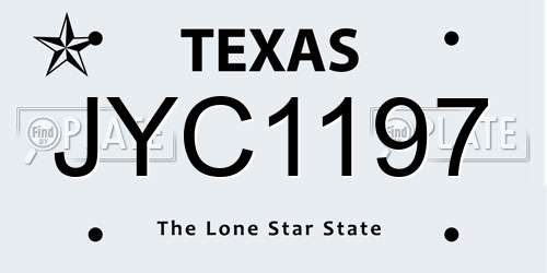 JYC1197 Texas License Plate