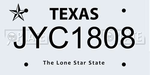 JYC1808 Texas License Plate