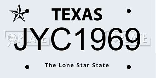 JYC1969 Texas License Plate