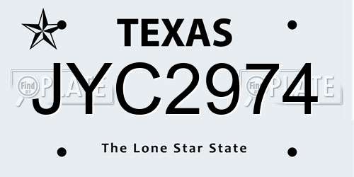 JYC2974 Texas License Plate