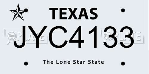 JYC4133 Texas License Plate
