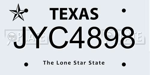 JYC4898 Texas License Plate