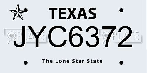 JYC6372 Texas License Plate