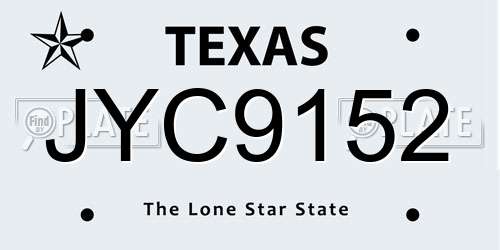 JYC9152 Texas License Plate