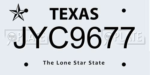 JYC9677 Texas License Plate