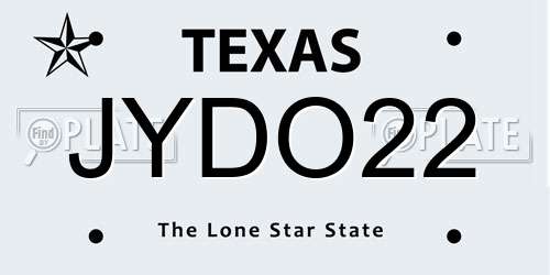 JYDO22 Texas License Plate