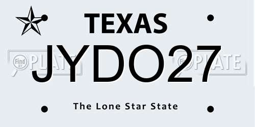 JYDO27 Texas License Plate