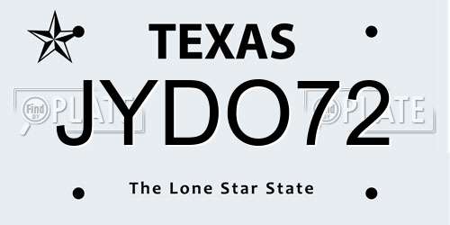 JYDO72 Texas License Plate