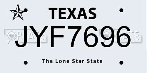 JYF7696 Texas License Plate