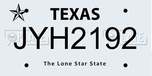 JYH2192 Texas License Plate