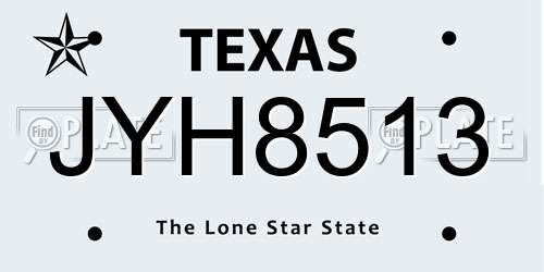 JYH8513 Texas License Plate