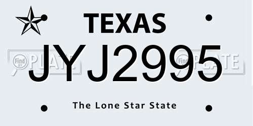 JYJ2995 Texas License Plate