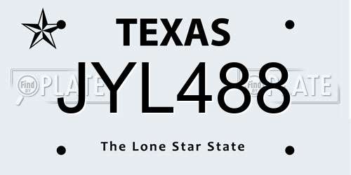 JYL488 Texas License Plate