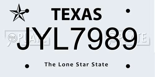 JYL7989 Texas License Plate
