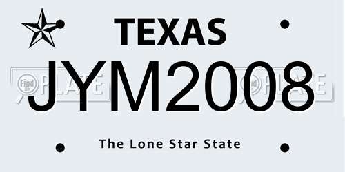 JYM2008 Texas License Plate