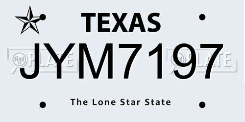 JYM7197 Texas License Plate