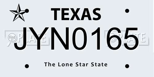 JYN0165 Texas License Plate