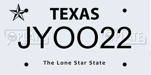 JYOO22 Texas License Plate