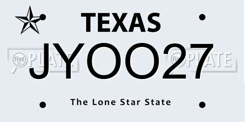 JYOO27 Texas License Plate