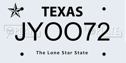 JYOO72 Texas License Plate