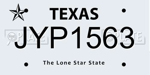 JYP1563 Texas License Plate