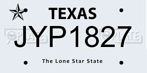 JYP1827 Texas License Plate