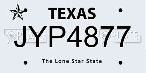 JYP4877 Texas License Plate