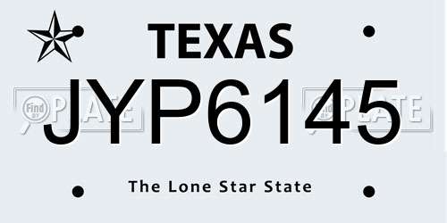 JYP6145 Texas License Plate