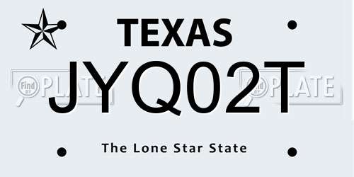 JYQ02T Texas License Plate