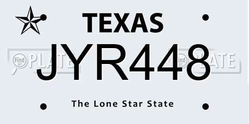 JYR448 Texas License Plate