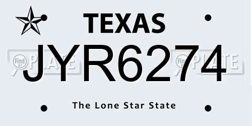 JYR6274 Texas License Plate