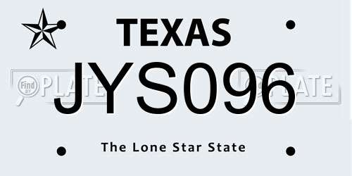 JYS096 Texas License Plate