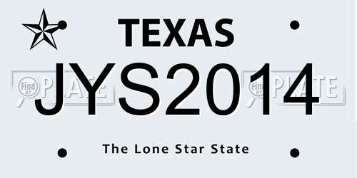 JYS2014 Texas License Plate