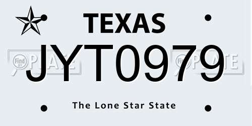 JYT0979 Texas License Plate